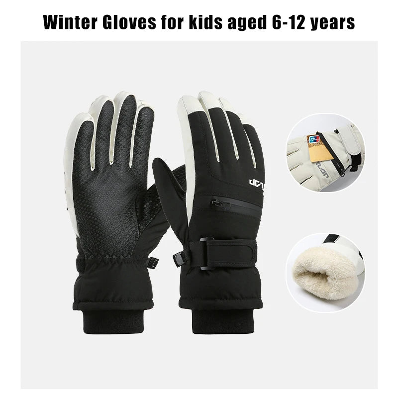Kinder Winter Handschuhe Wasserdicht Warm für Ski und Outdoor Sport