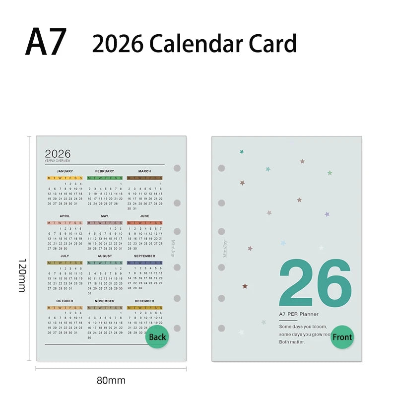 Loseblatt Notizbuch Planer Tagebuch Kalender Karten Schreibwaren 2026