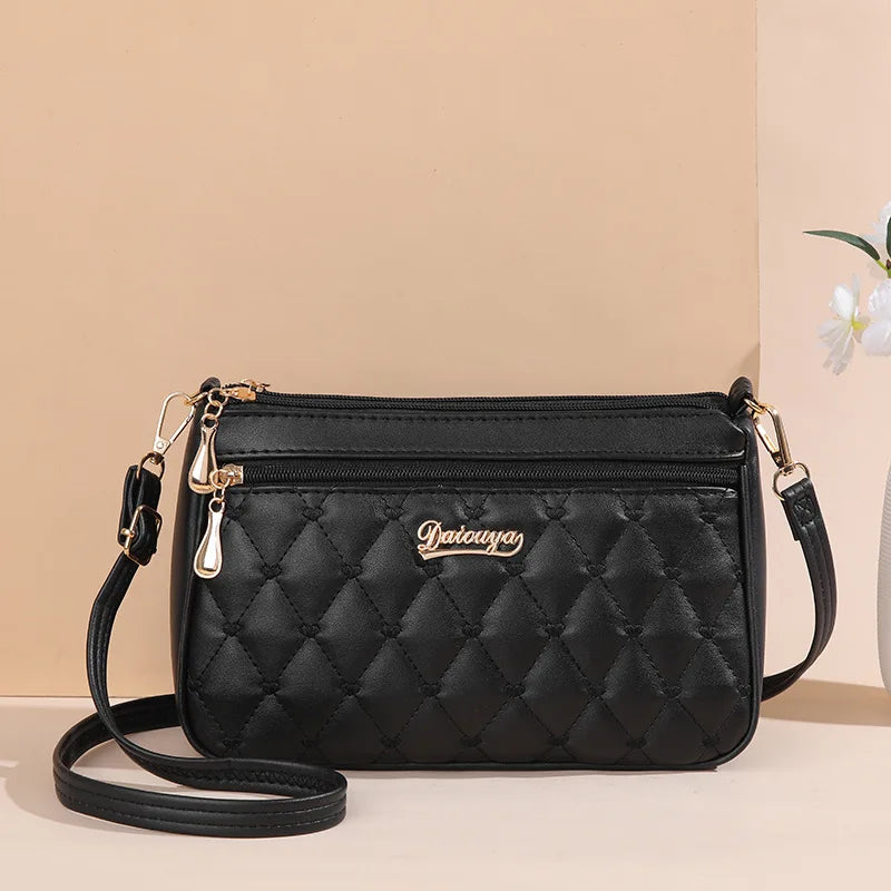 Elegante Damen Messenger Bag mit Stickerei - Haarball – weich, vielseitig - sicher Verschlossen