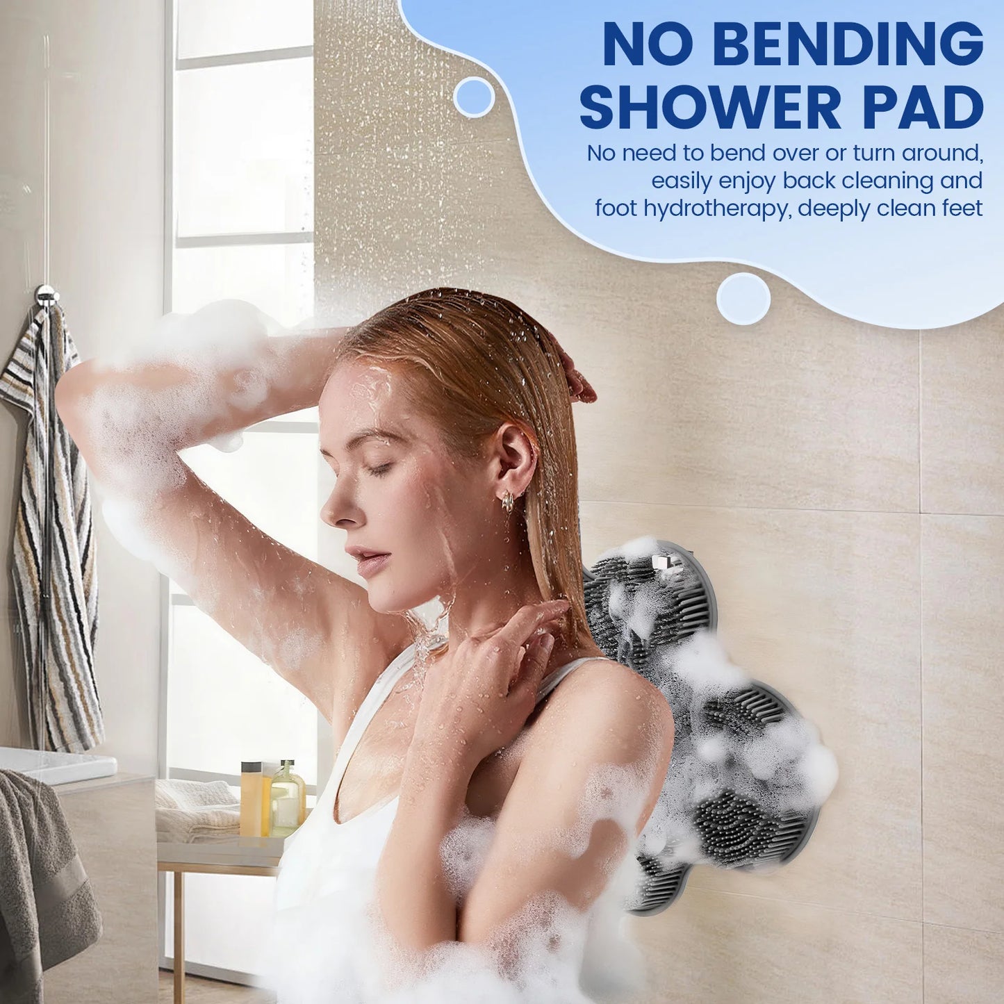 Rutschfeste Silikon-Körperdusche mit Wandmontage für sanfte Reinigung