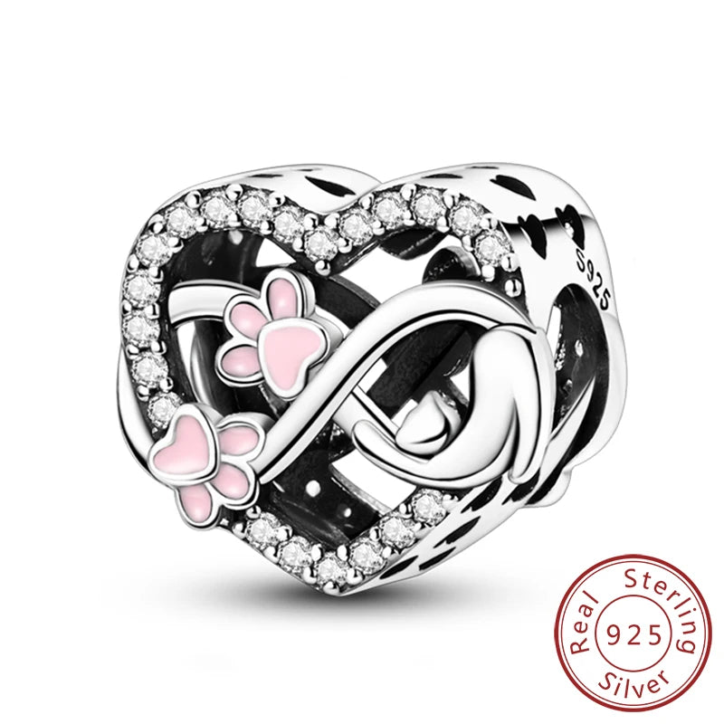 925er Sterlingsilber Charms mit Tiermotiven und Zirkon