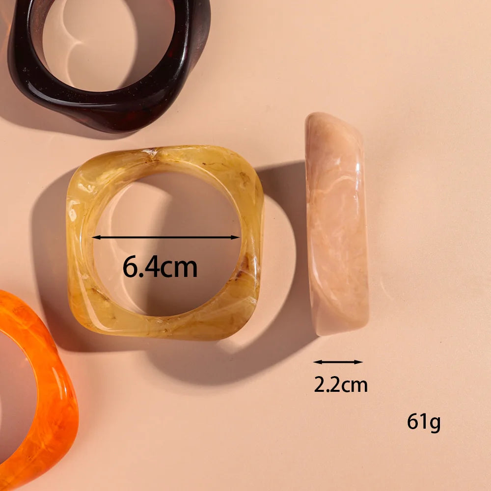 Vintage Acryl geometrischer klobiger Armreif für Damen modisches Schmuck