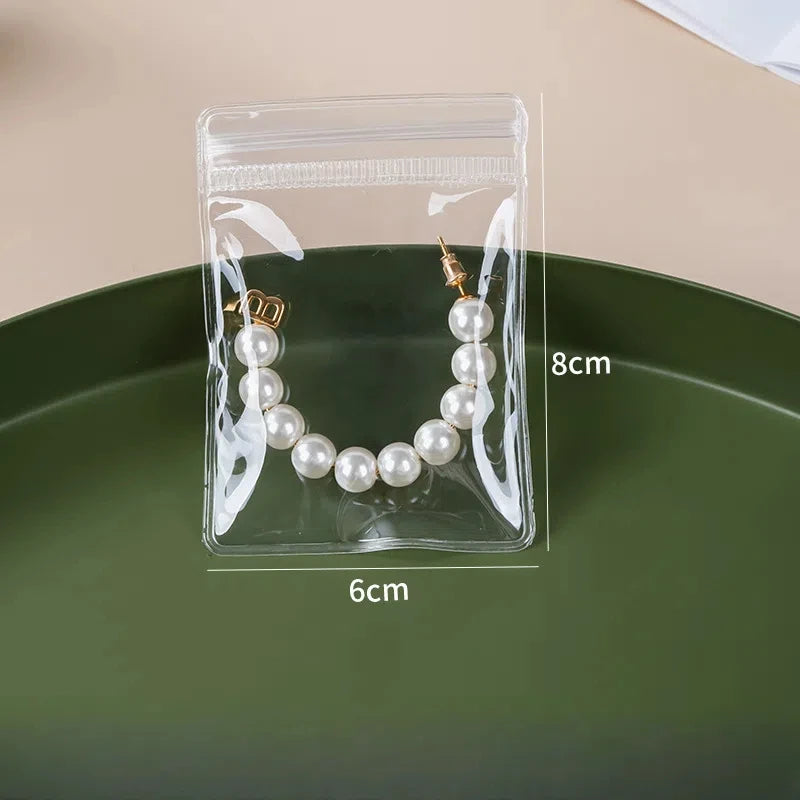 10/50/100x PVC Druckverschlussbeutel transparent Schmuck Geschenk