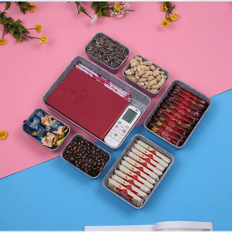 Praktischer 7-teiliges Filz Organizer Set für Schreibtisch