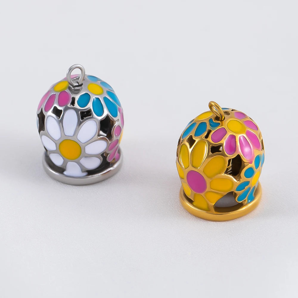5 Stück Edelstahl Anhänger Gänseblümchen Herz Stern Glocke für Schmuck DIY-Yabubest - Home & More