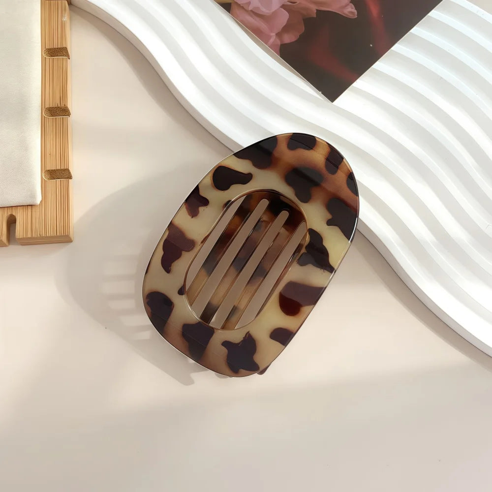 Stylische Haarklammer Leopardenmuster matt für einfachen Halt