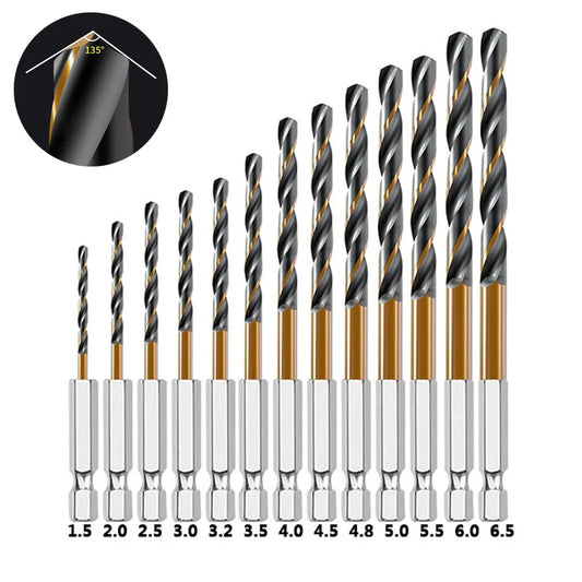 3/7/13PCS Spiralbohrer Set mit Hex Schaft für Holz und Metall