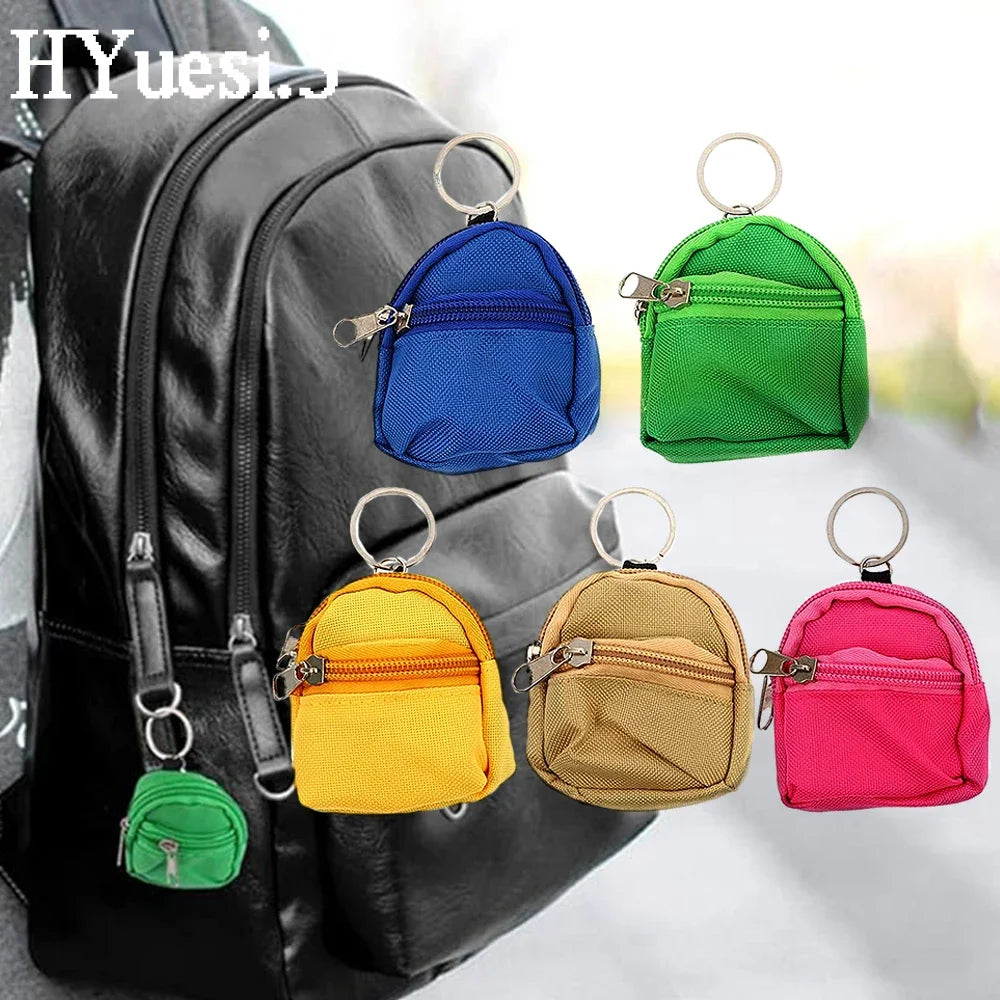 Mini Rucksack Schlüsselanhänger mit Geldbörse und Reißverschluss unisex