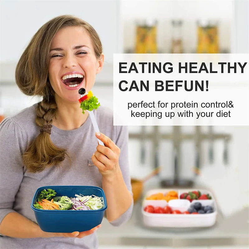 Tragbarer Salat-Lunchbehälter – 2 Fächer, auslaufsicher für frische Mahlzeiten