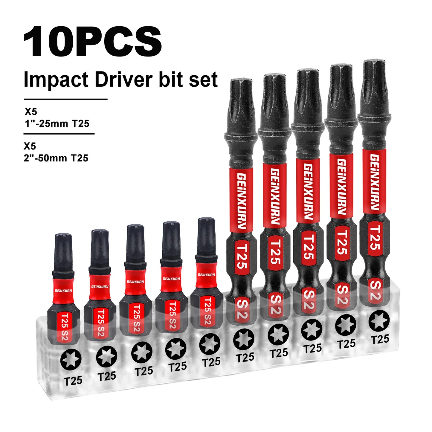 Magnetisches Torx Schraubendreher Bit Set T20 T25 aus S2 legiertem Stahl
