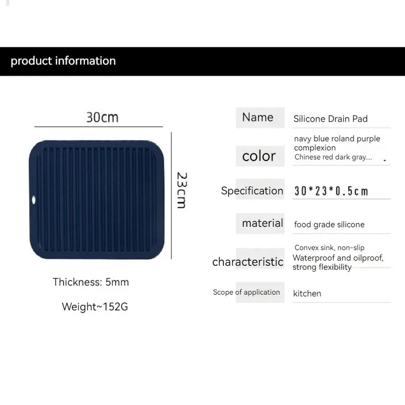 Kieselgel Ablaufpolster aus Bambus rutschfest Wärmeisolierung Küche