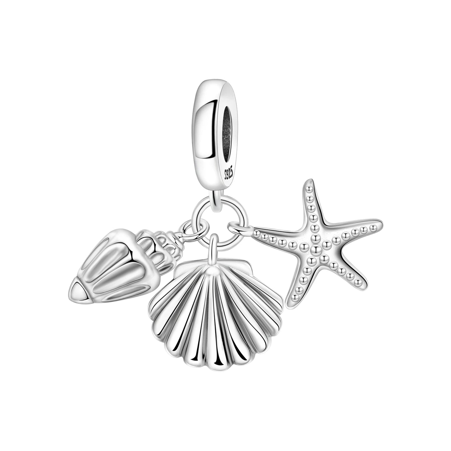 925 Sterling Silber Muschel Seestern Anhänger für Armband