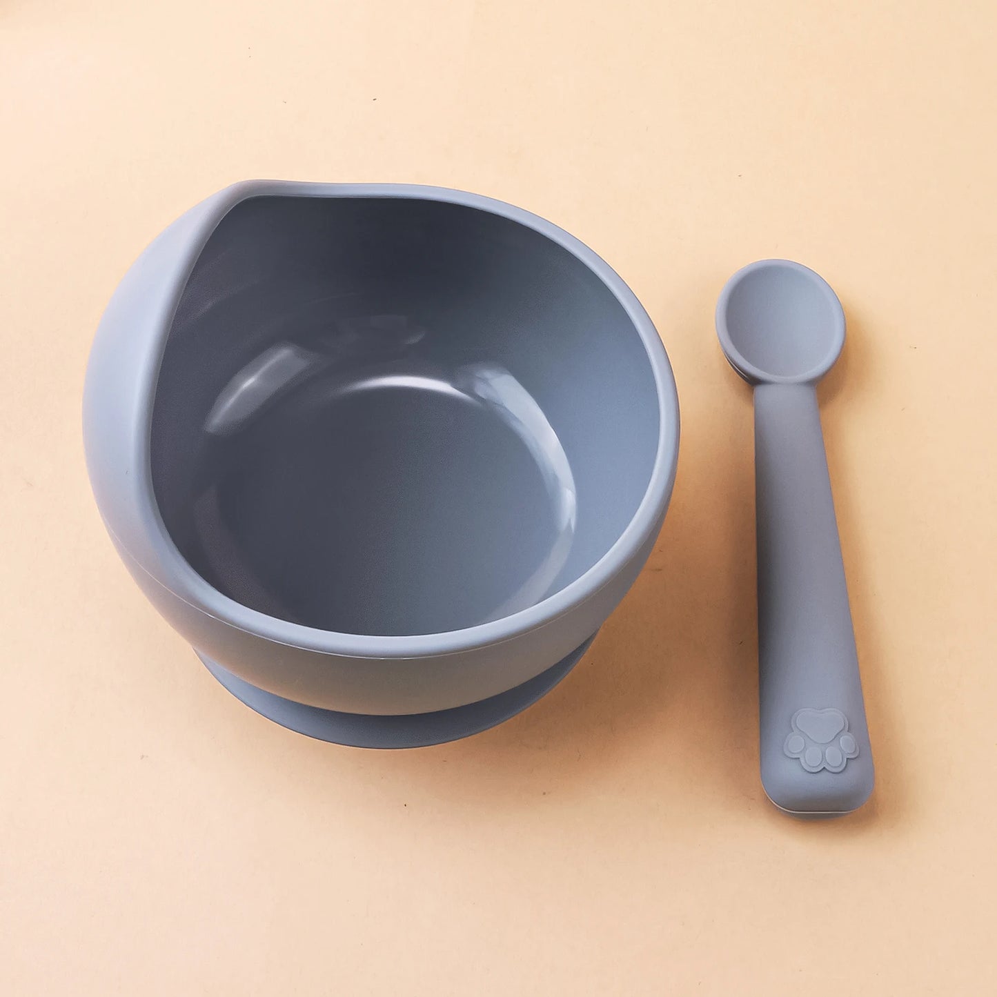 2er Set Silikon Baby Schüssel mit Löffel BPA-frei Baby Geschirr Set