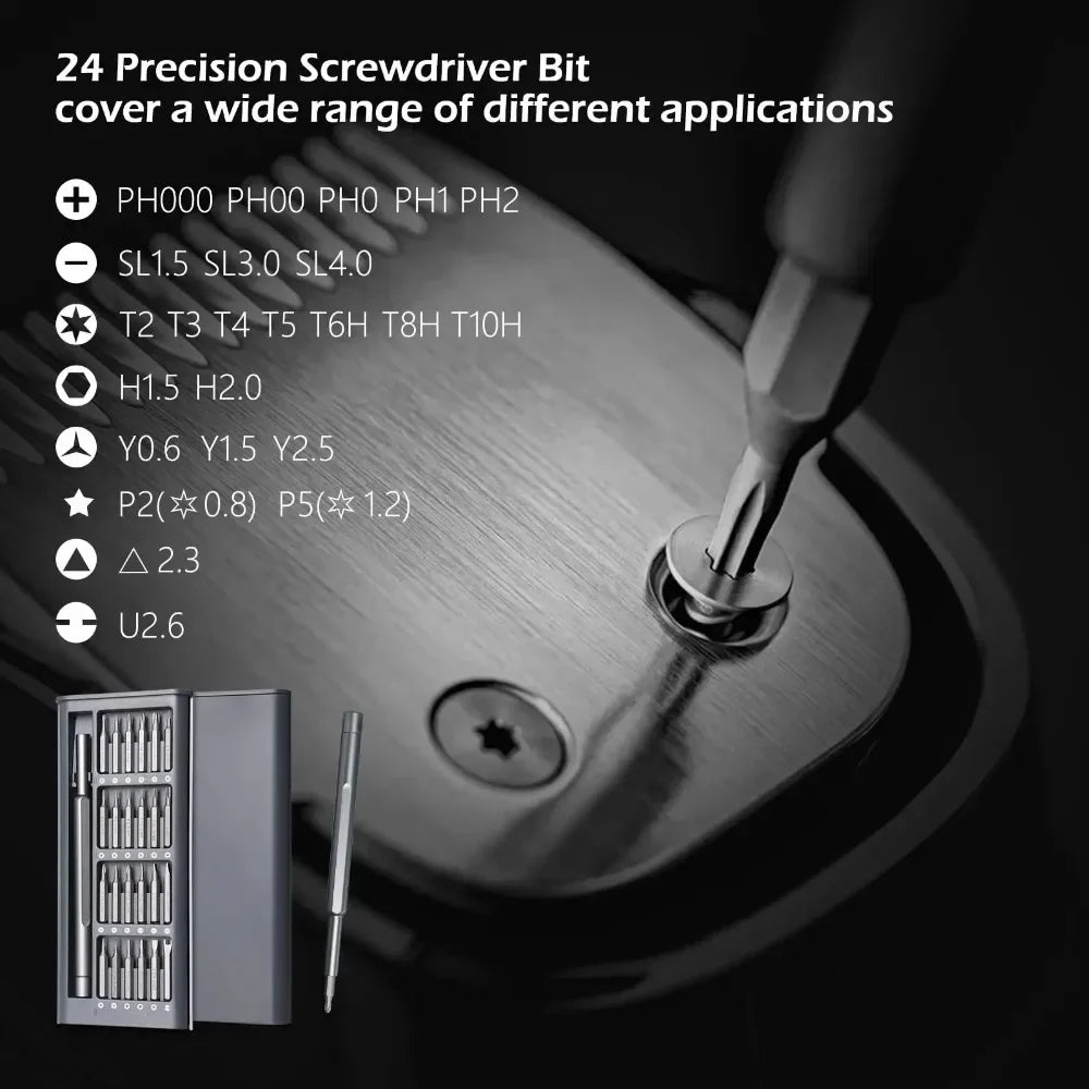 25 in 1 Präzisions Schraubendreher Set magnetisch mit vielseitigen Köpfen