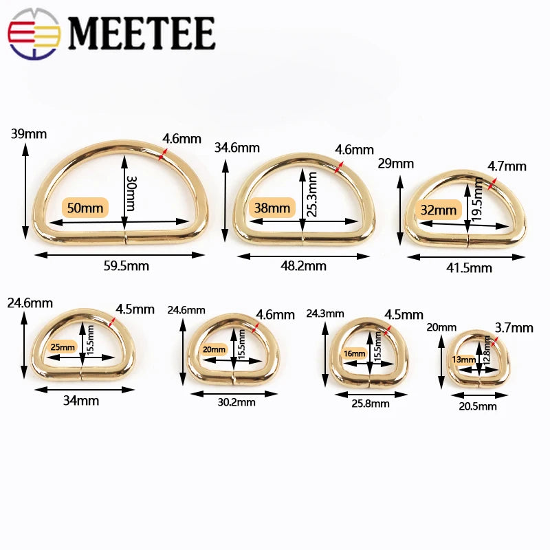 30x Metall OD-Ring Schnallen 12-50mm für Taschen Gurte DIY Leder Handwerk