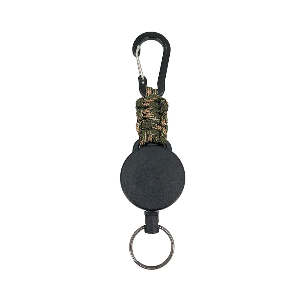 Einziehbarer Schlüsselanhänger mit Karabiner Outdoor Diebstahlschutz