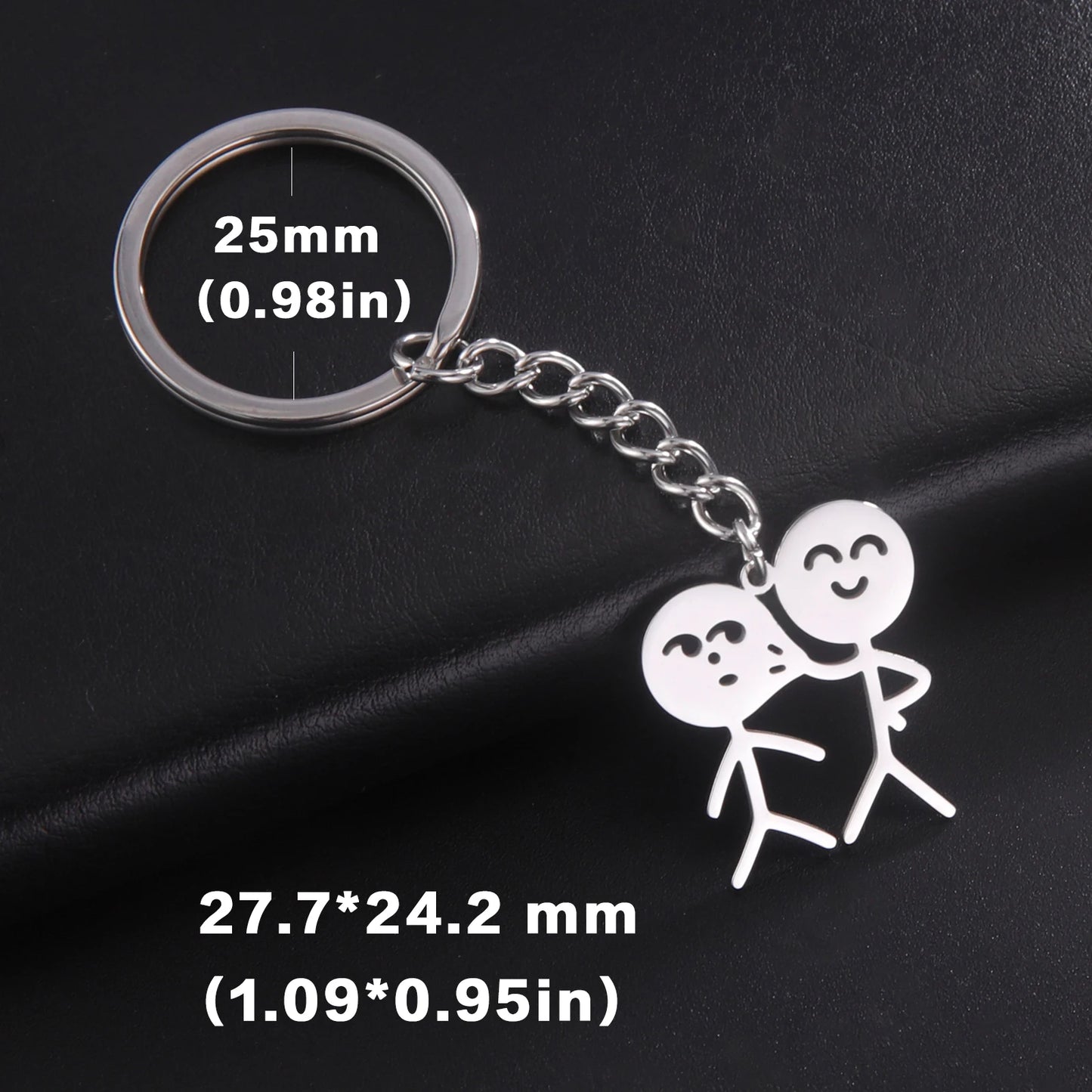 Stickman Schlüsselanhänger mit Mittelfinger Edelstahl für Auto - Tasche