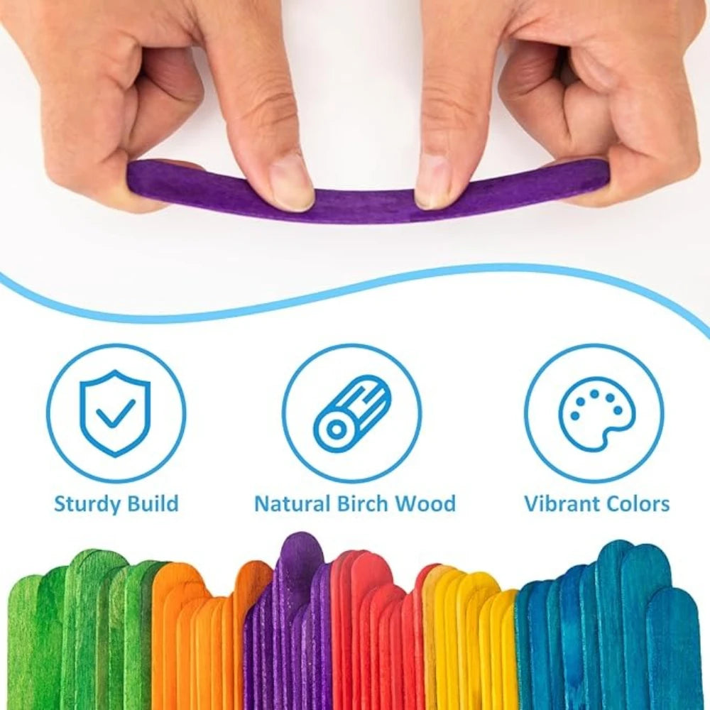 Farbige Holz Bastelstäbchen für DIY Projekte und kreative Ideen