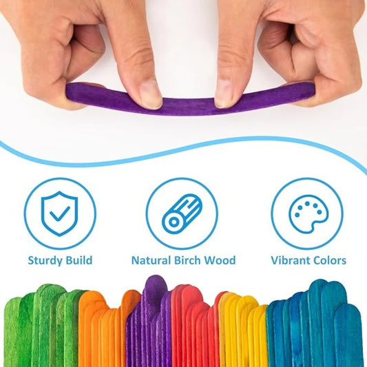 Farbige Holz Bastelstäbchen für DIY Projekte und kreative Ideen