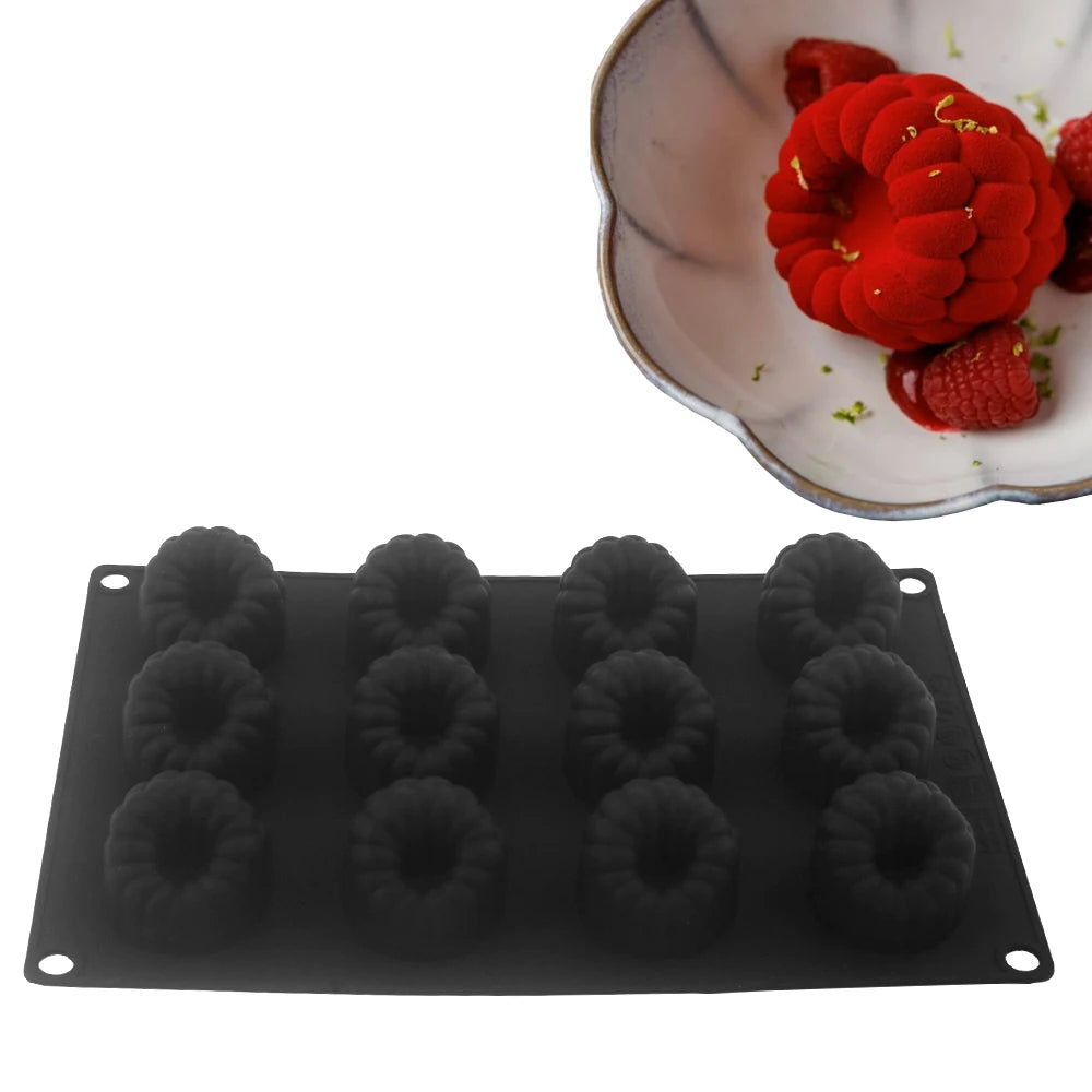 Silikon Kuchenform mit 6 12 oder 24 Himbeerzellen für Desserts