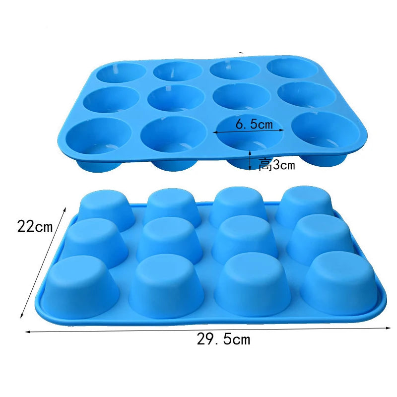 Silikon Muffinbackform für 6 und 12 Tassen – Antihaft - BPA-frei