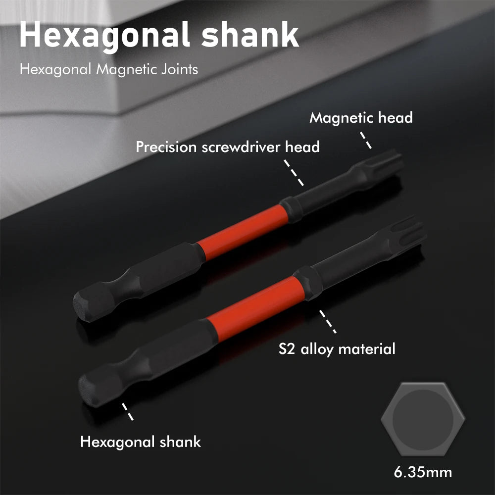 Vielseitiges 13-teiliges magnetisches Schraubendreher Bit Set T7-T40