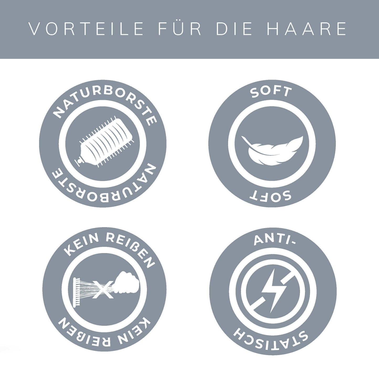 Naturbürste mit Wildschweinborsten und Nylonspitzen für sanfte Haarpflege