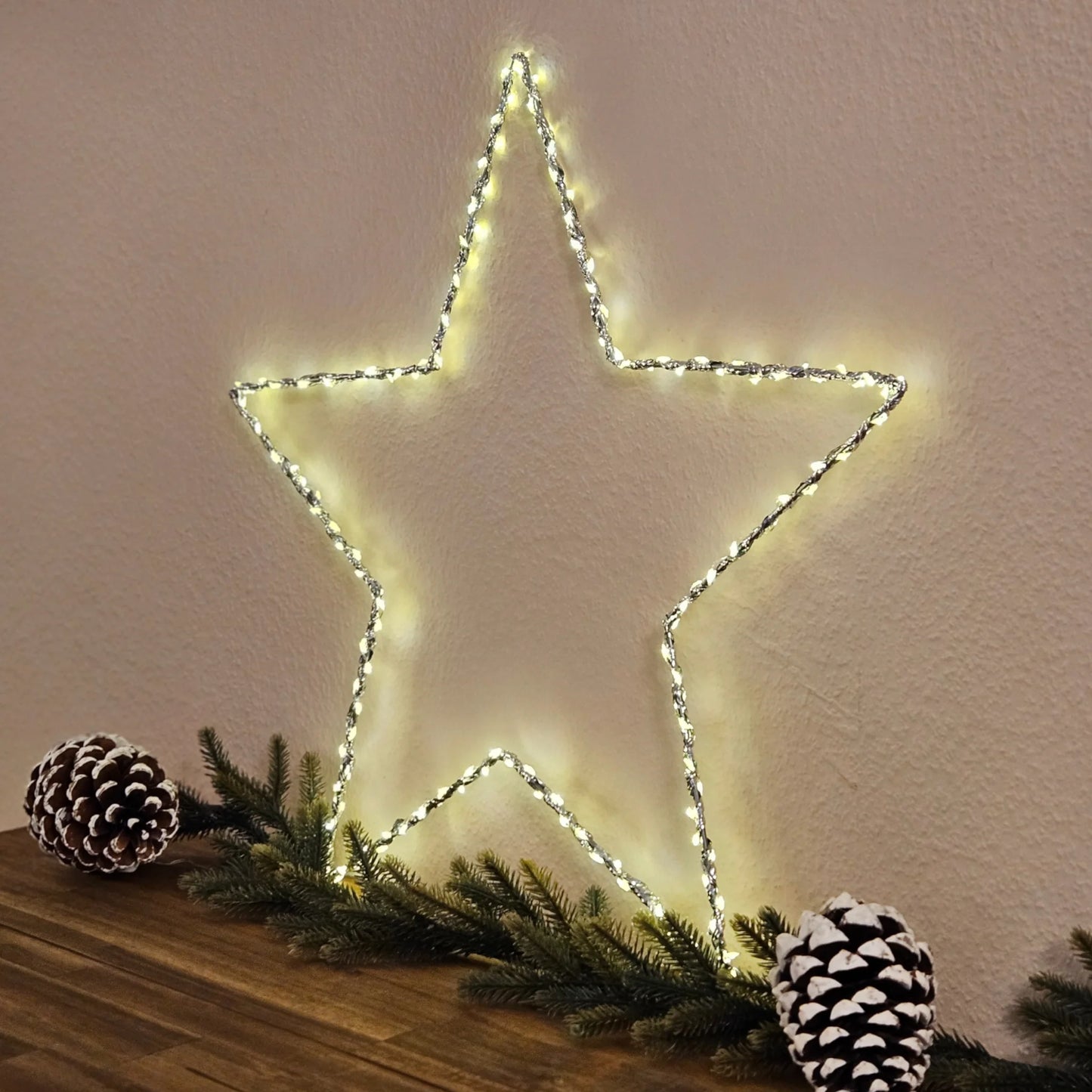 Weihnachtsstern Weihnachtsbeleuchtung XXL 50 cm 150 LED Stern Timer Batterie