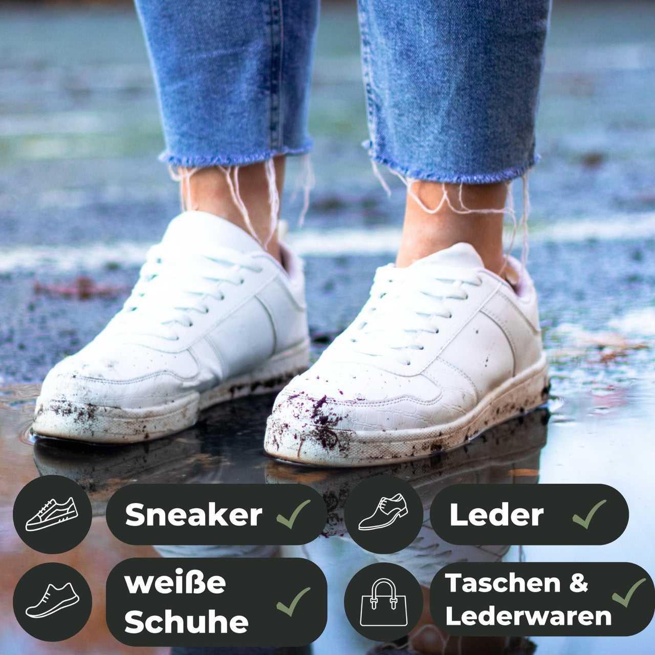 Schuhbürste mit Rosshaar Borsten für Sneaker und Lederreinigung