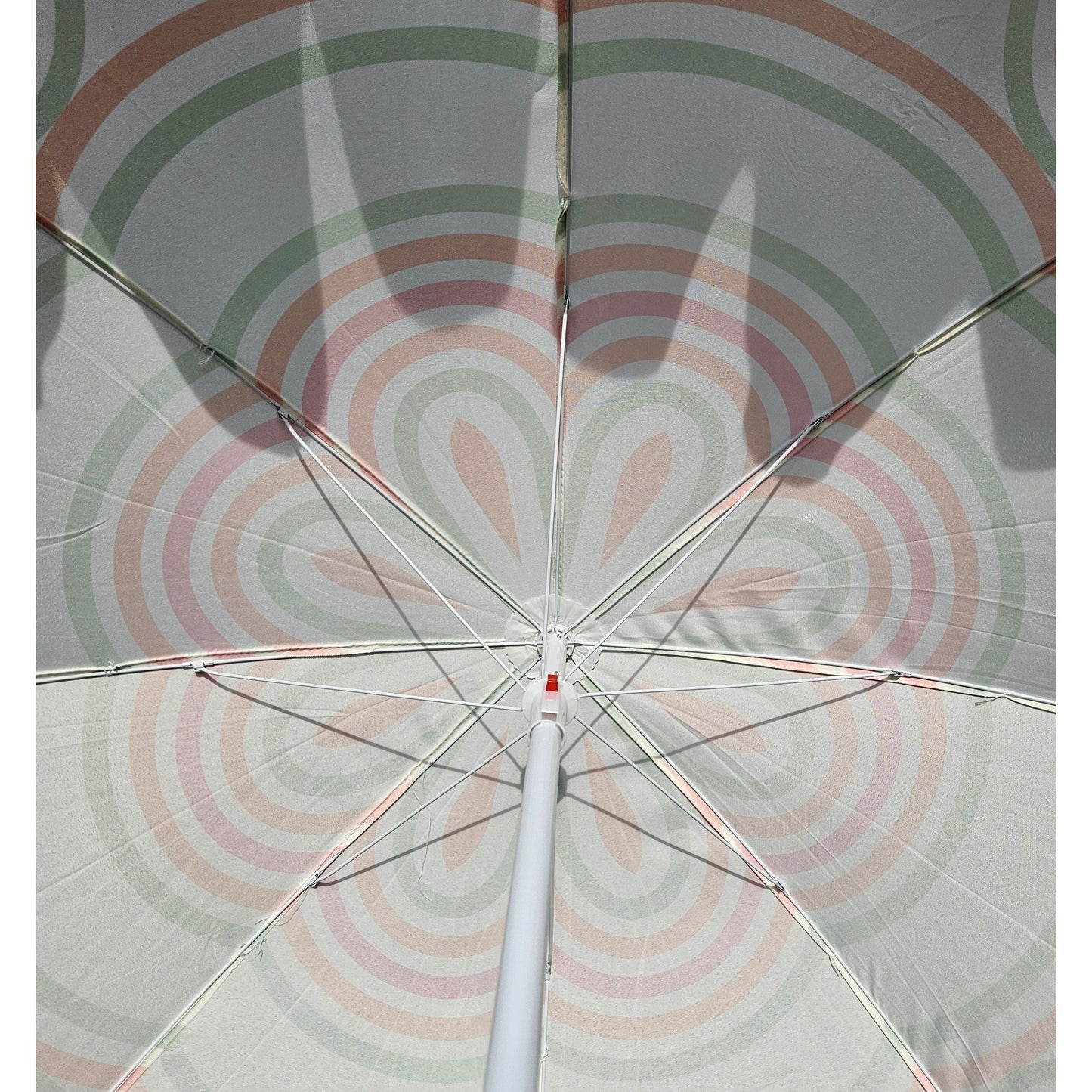 Sonnenschirm Strandschirm UV 30+ Balkonschirm grün blau Kreise Streifen