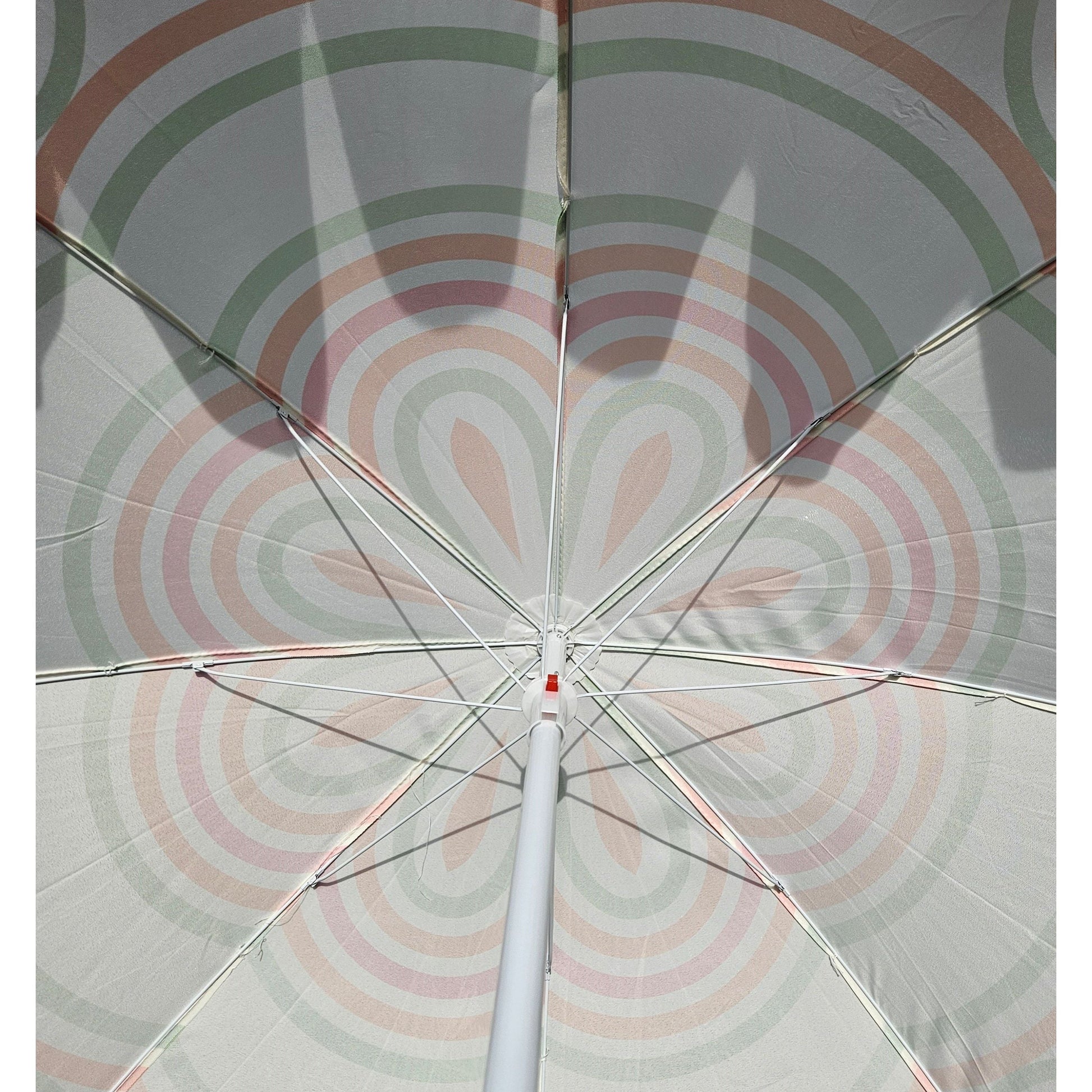 Sonnenschirm Strandschirm UV 30+ Balkonschirm grün blau Kreise Streifen