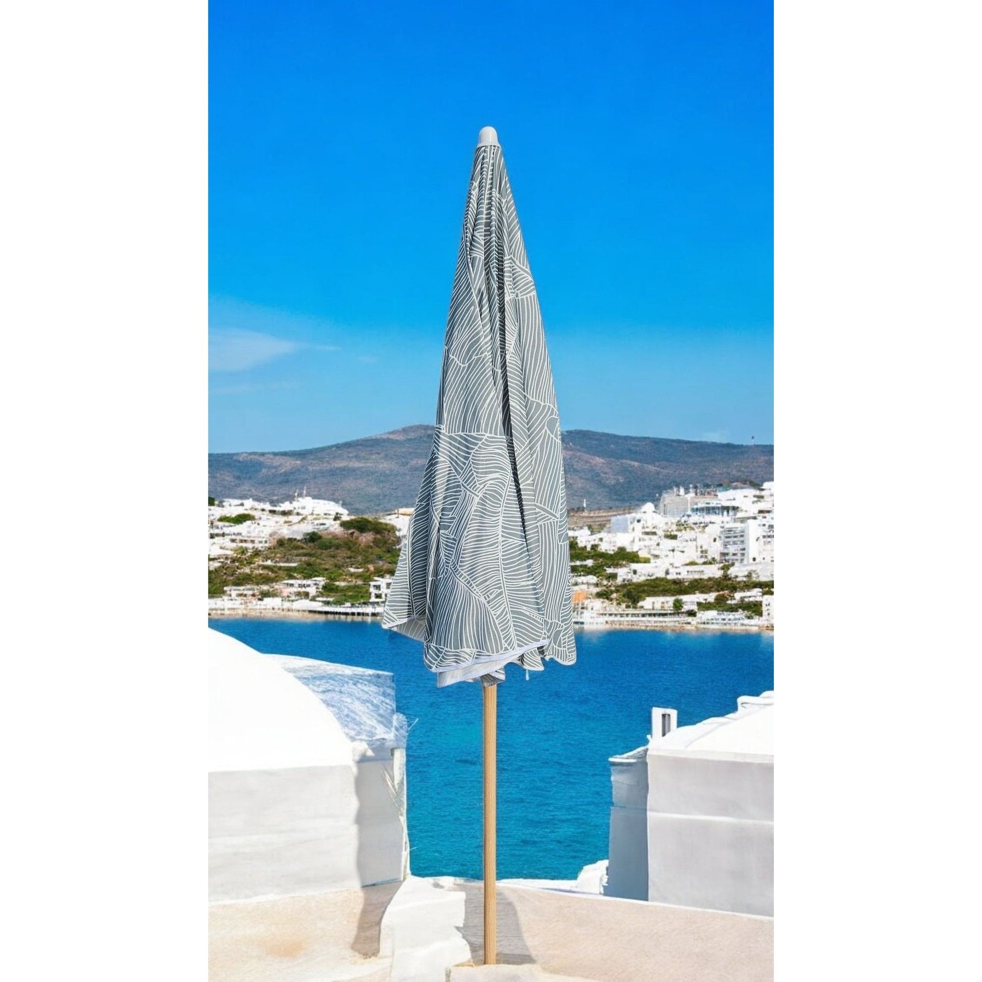 Flexibler Sonnenschirm mit UV Schutz 30 und Blätter Muster