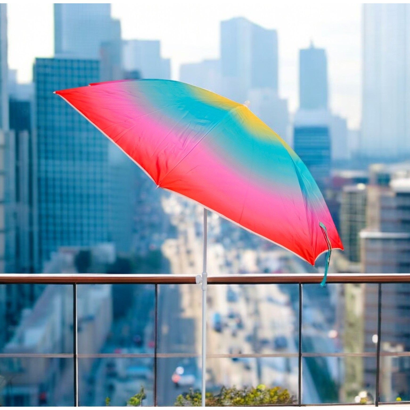 Bunter Sonnenschirm mit UV Schutz 50 Plus und 155 cm Durchmesser