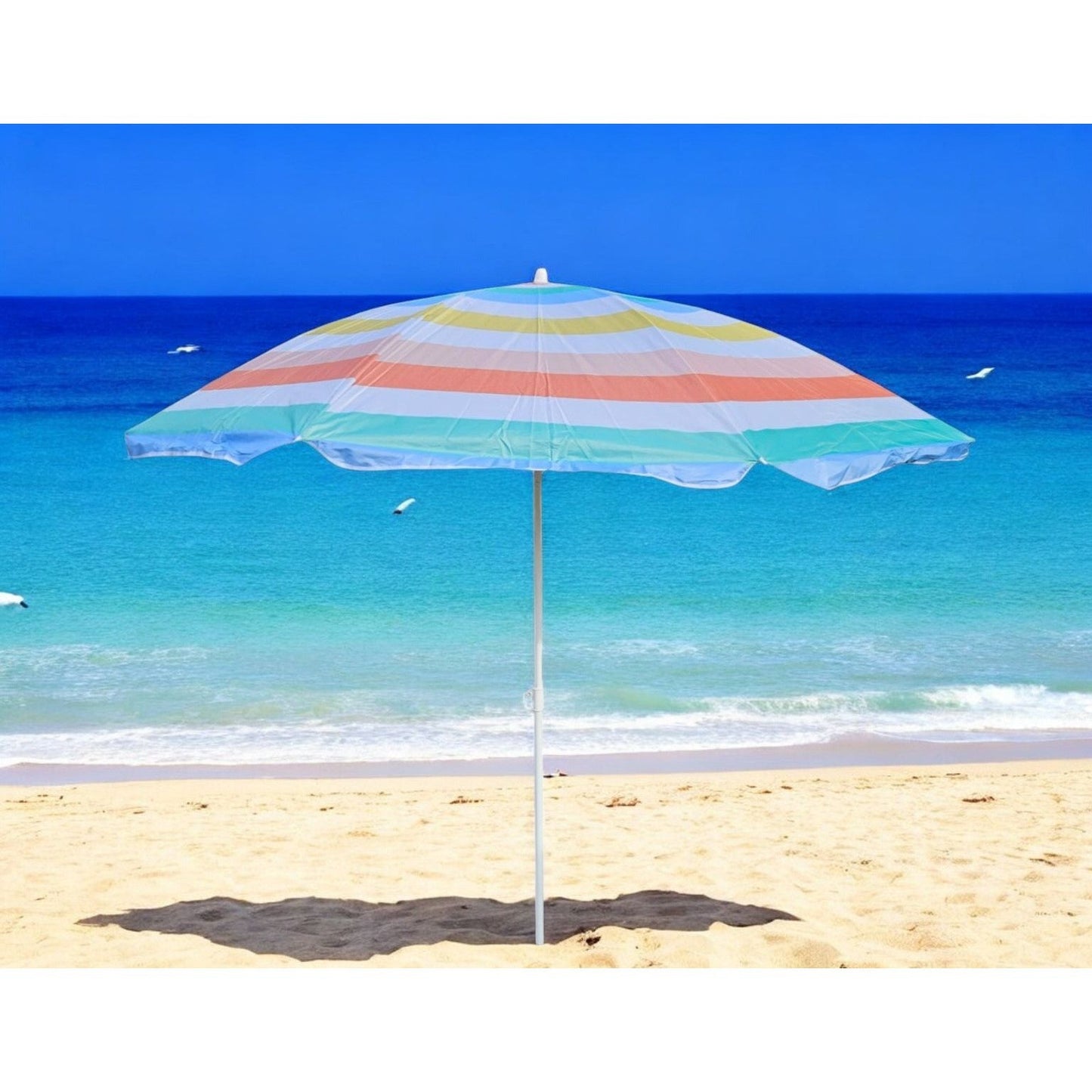Bunter Sonnenschirm mit UV Schutz 30 Gestreift 155 cm