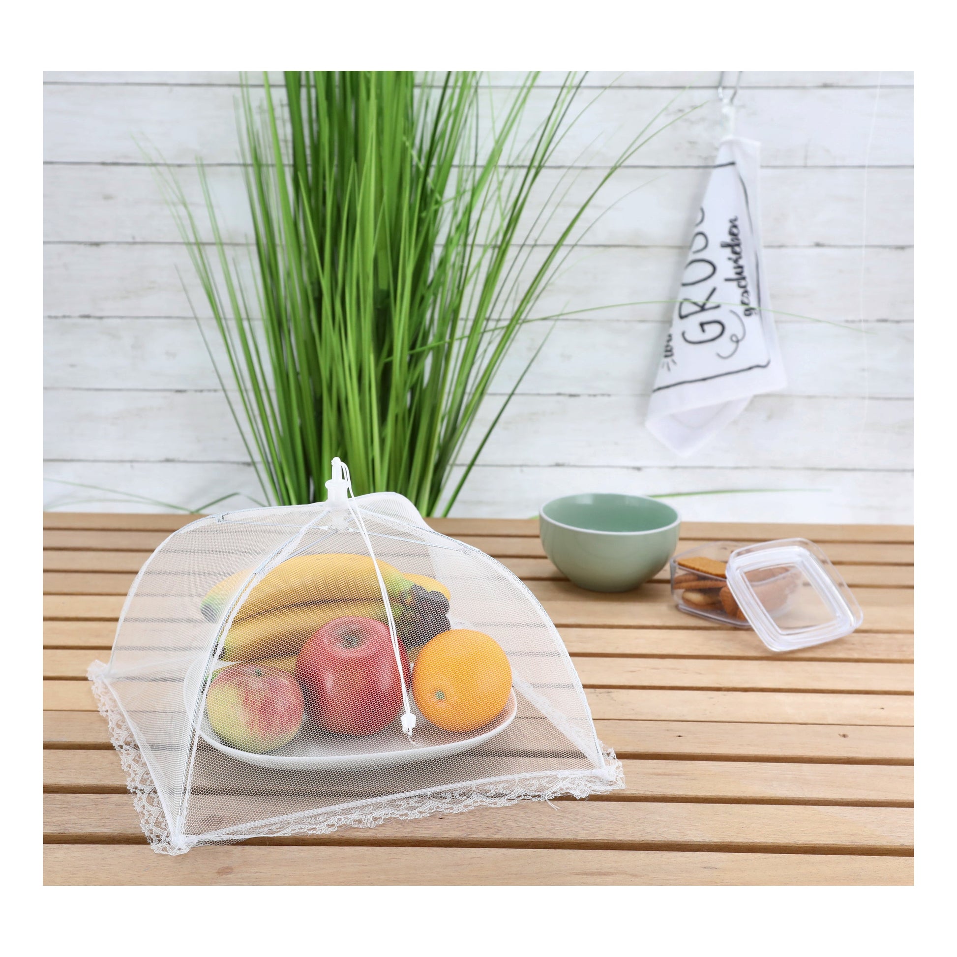 Speisehaube Abdeckhaube Fliegenhaube weiß 2er Set 30x30 cm Zusammenfaltbar