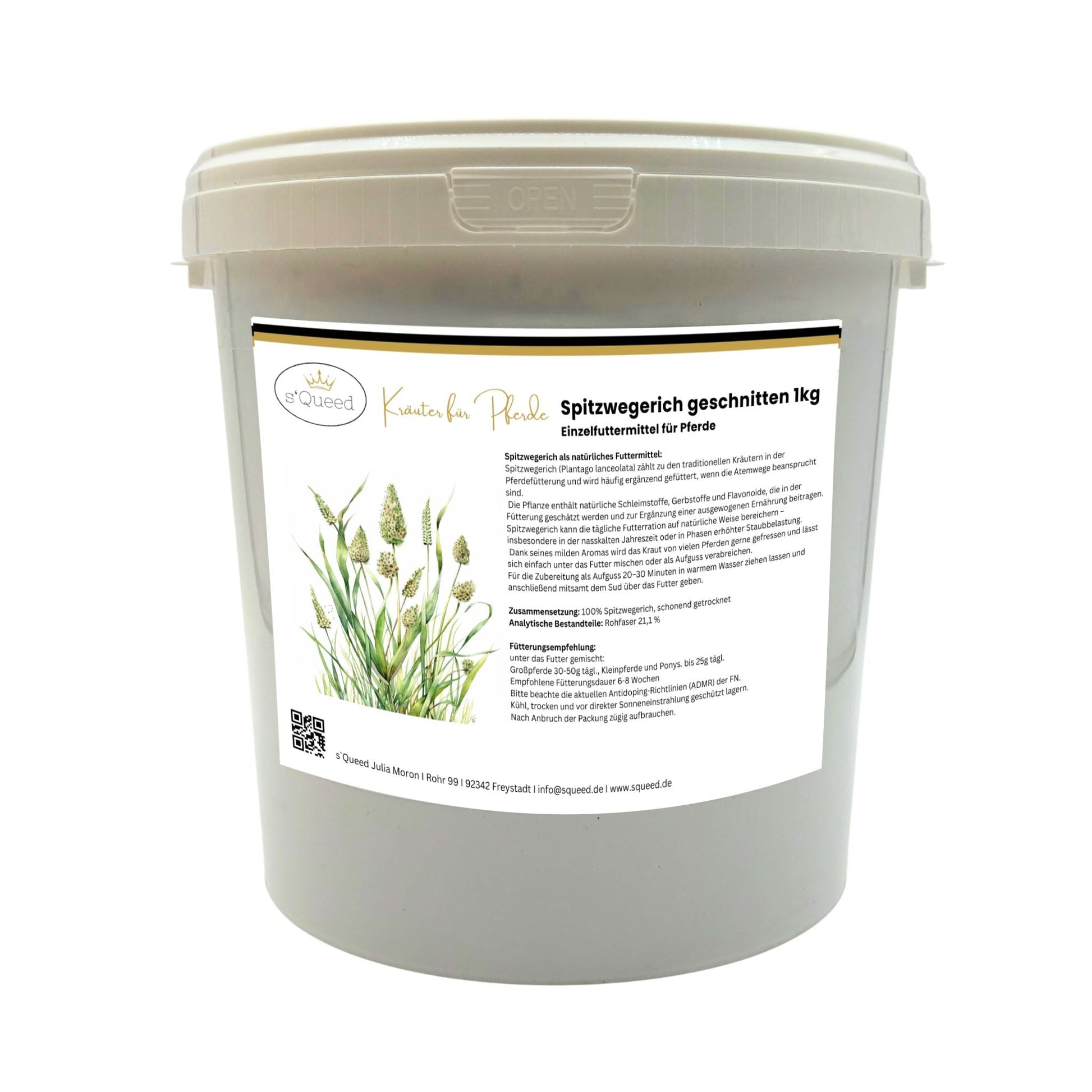 Spitzwegerich 1kg naturreines Kraut für Atemwege bei Pferden