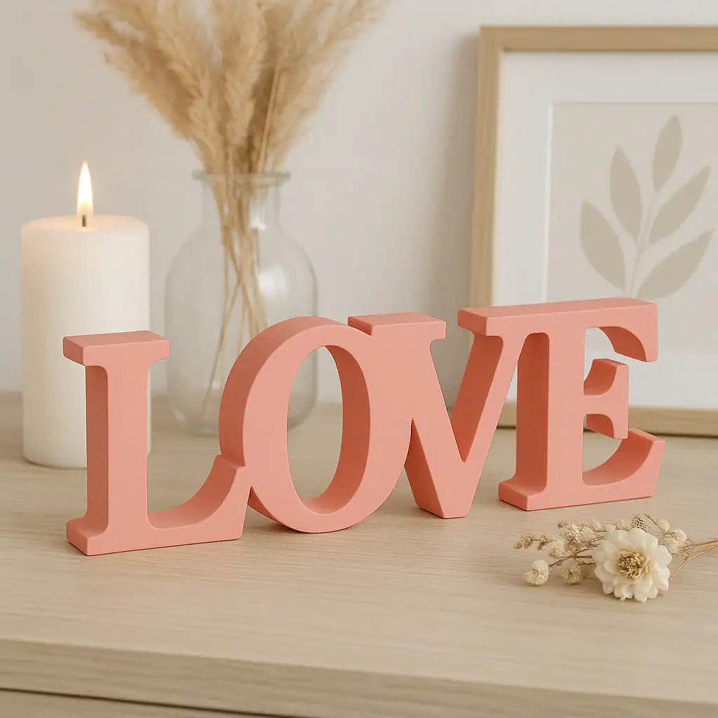 Handgefertigter LOVE Deko Schriftzug für emotionale Wohnakzente