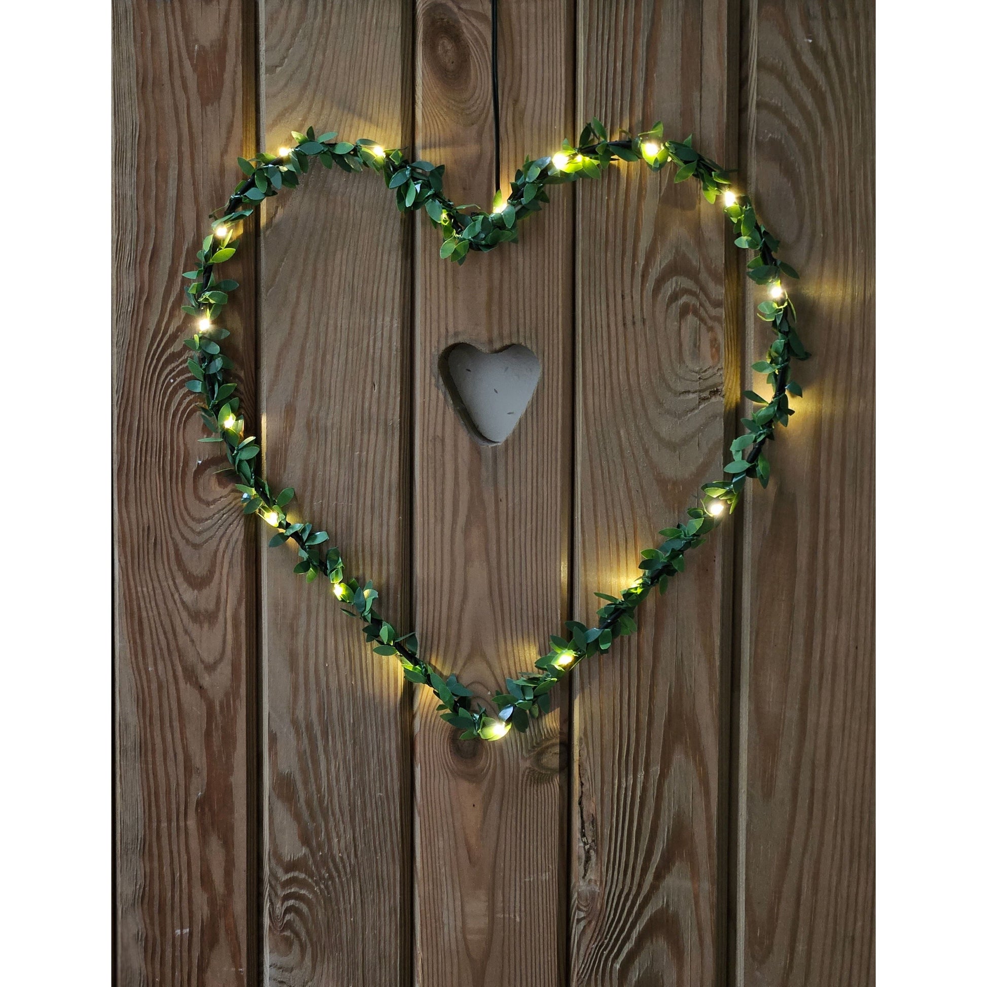 Herz Stern Fenster LED Silhouette Warmweiß Weihnachtsbeleuchtung 30cm Deko grün