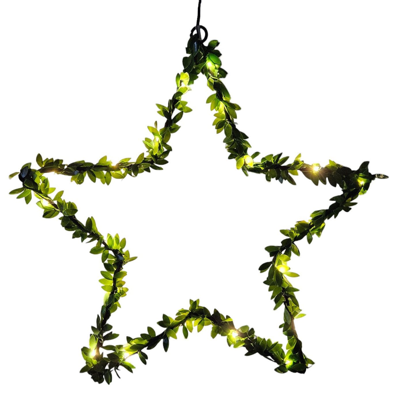 Herz Stern Fenster LED Silhouette Warmweiß Weihnachtsbeleuchtung 30cm Deko grün