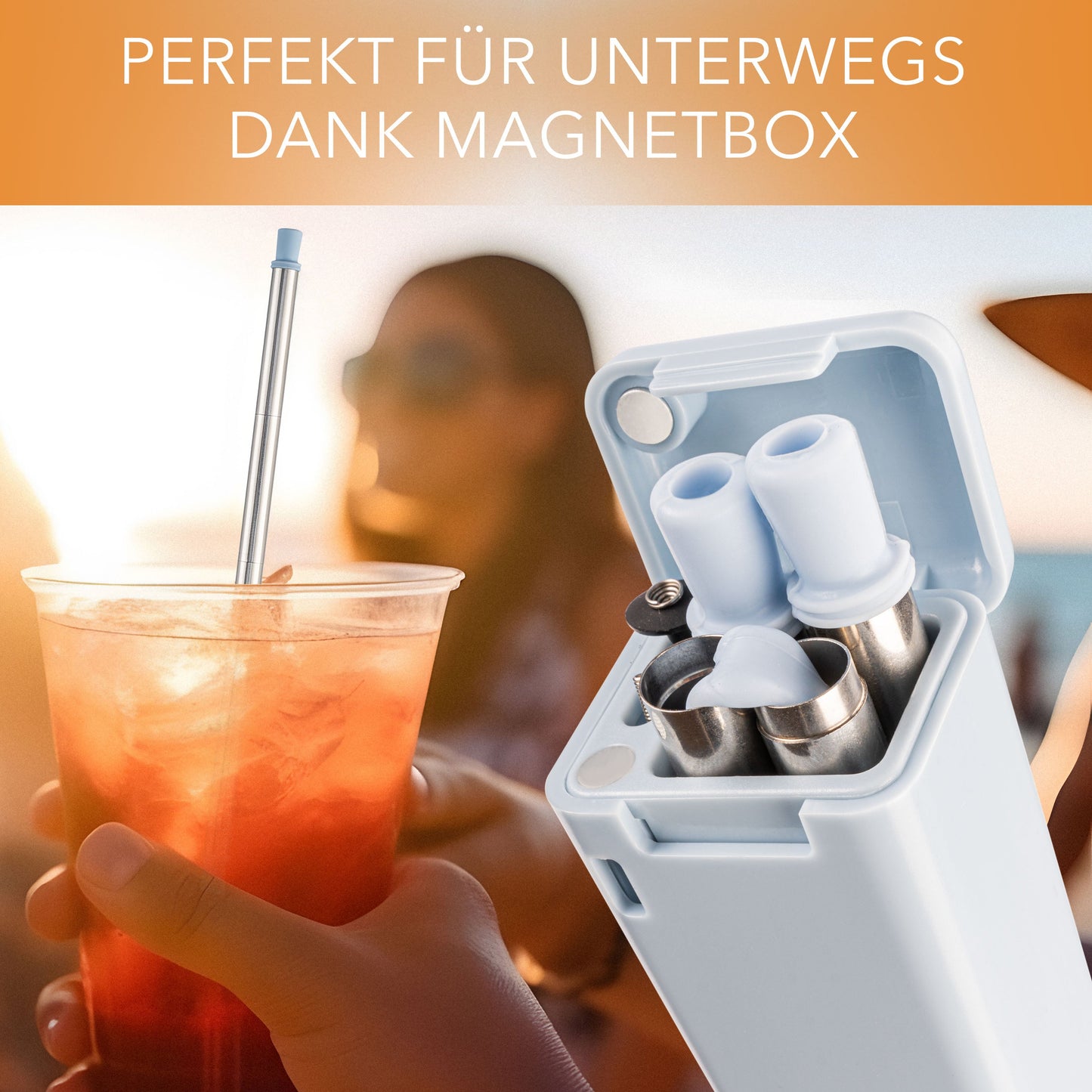 Praktische Trinkhalme aus Edelstahl und Silikon für jeden Anlass