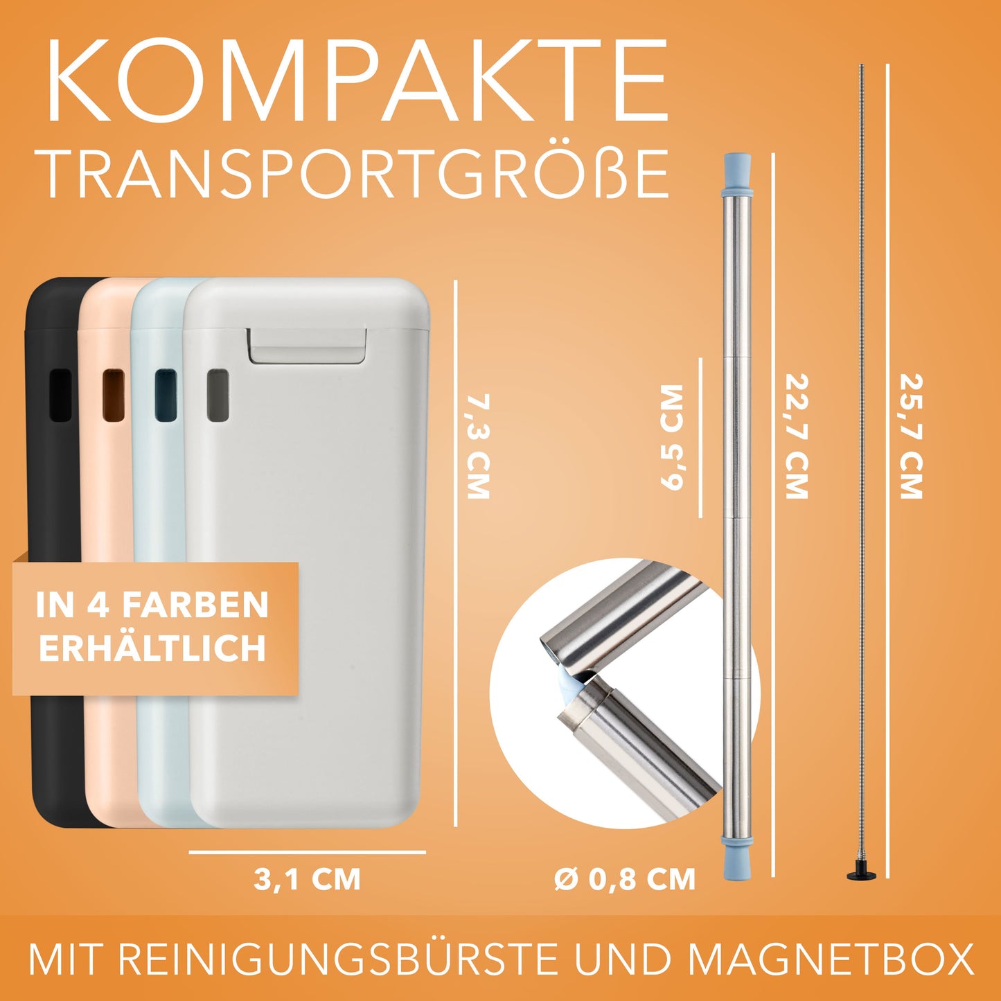 Praktische Trinkhalme aus Edelstahl und Silikon für jeden Anlass