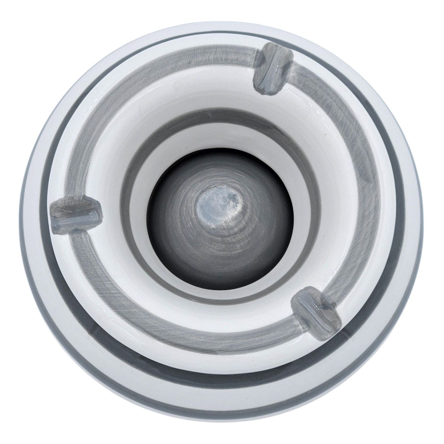 Aschenbecher Mykonos maritim Grau Weiß XXL 23 cm