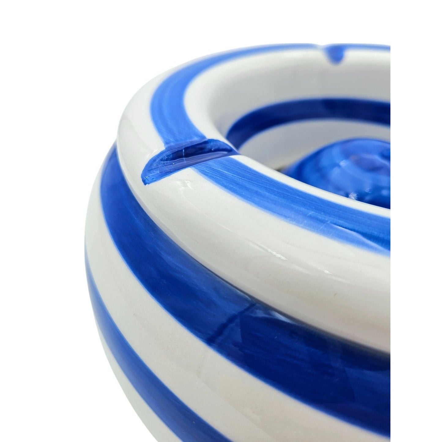 Sturmaschenbecher Mykonos XXL 23 cm Maritim Blau Weiß Aschenbecher