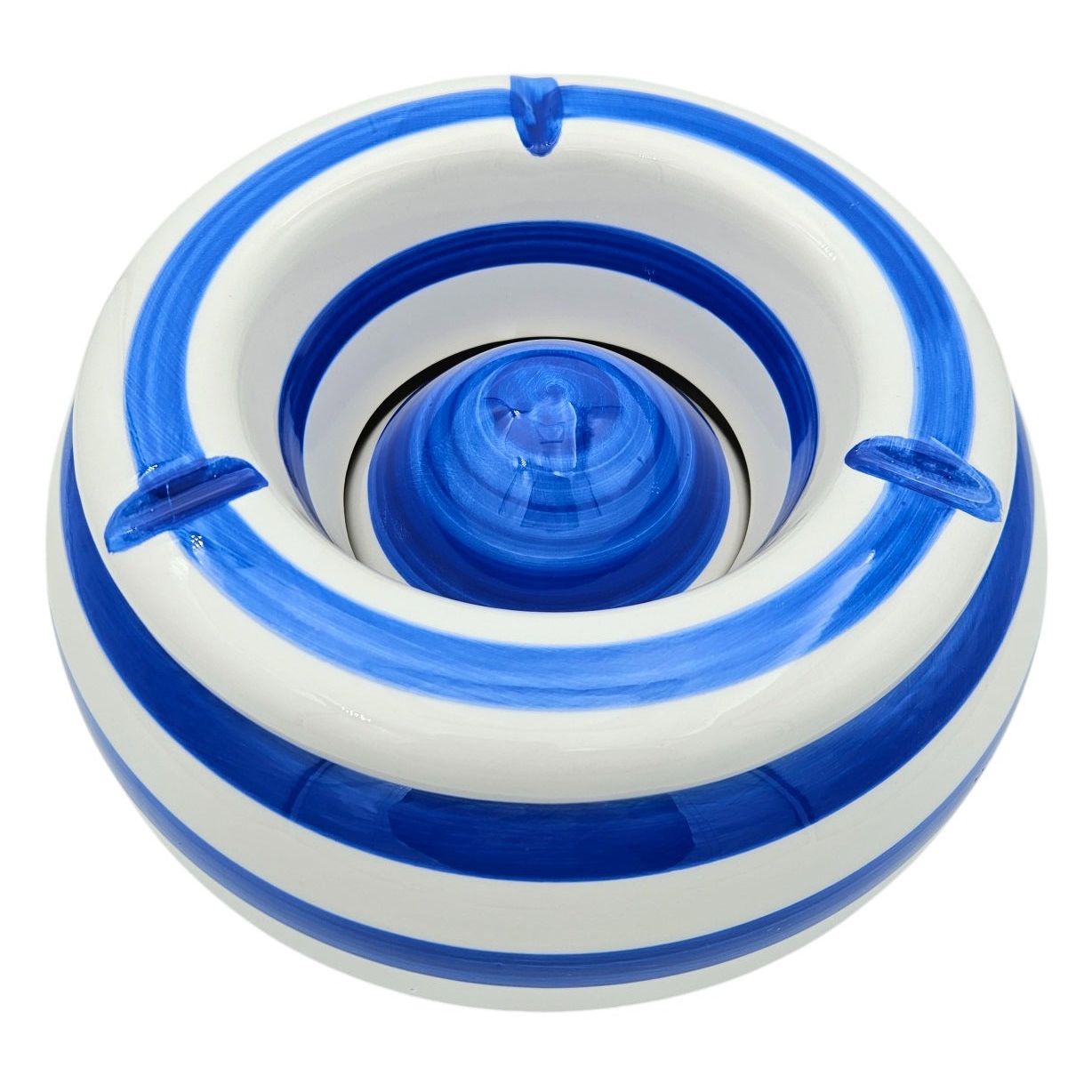 Sturmaschenbecher Mykonos XXL 23 cm Maritim Blau Weiß Aschenbecher