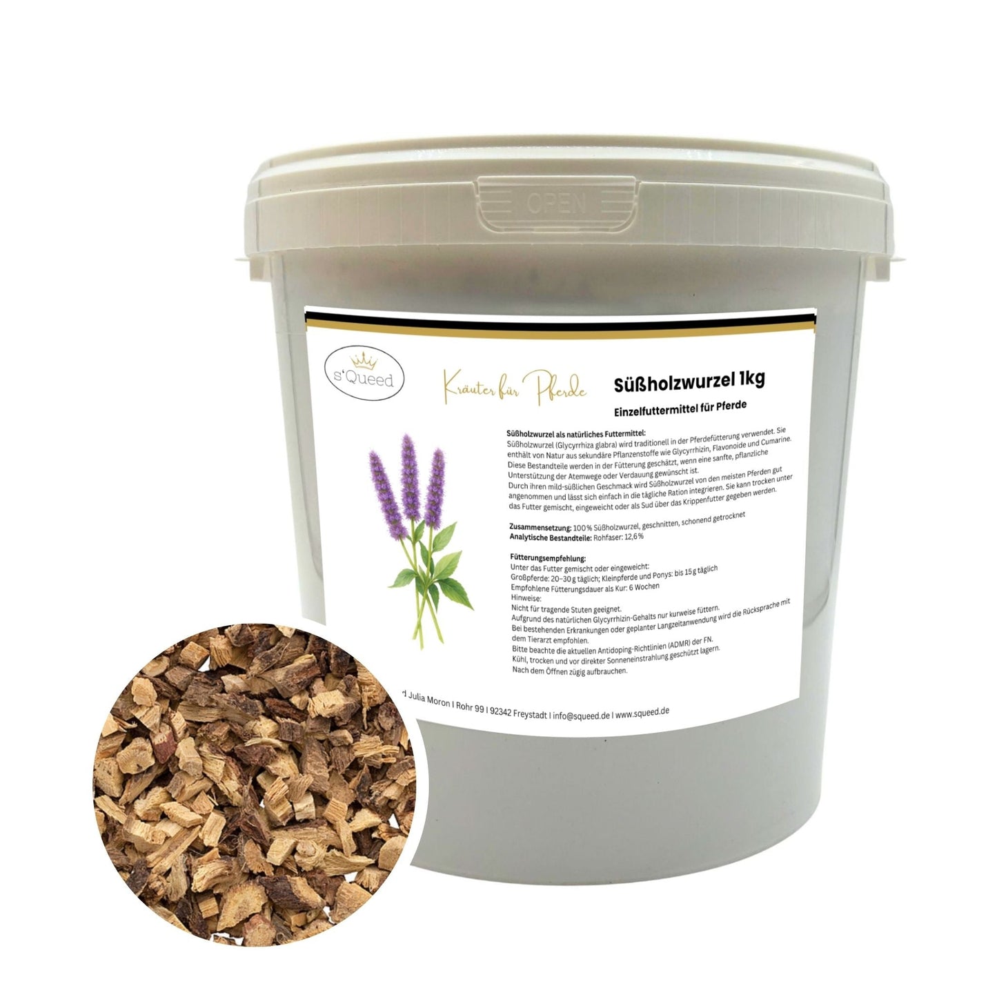 1kg Süßholzwurzel für Pferde zur Unterstützung von Atemwegen und Verdauung