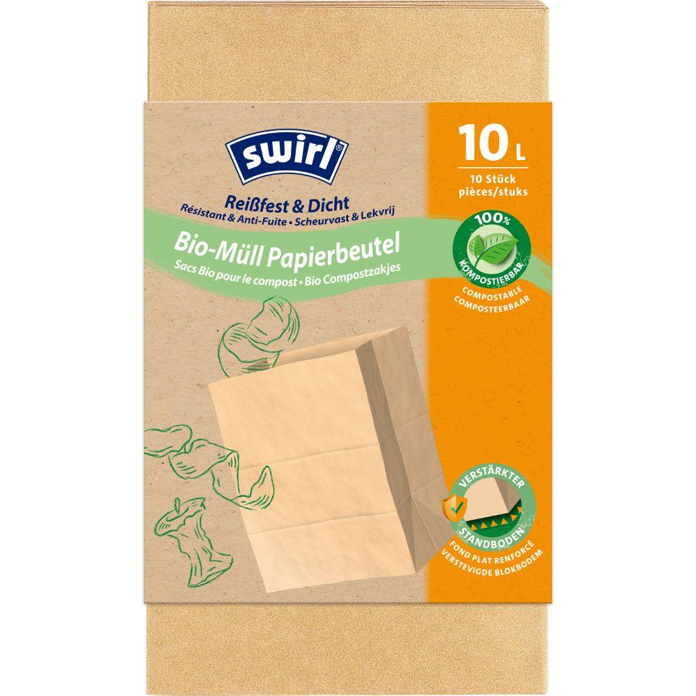Bio Muell Papierbeutel 10 l reissfest und dicht umweltfreundlich 10 Stueck-Altruan