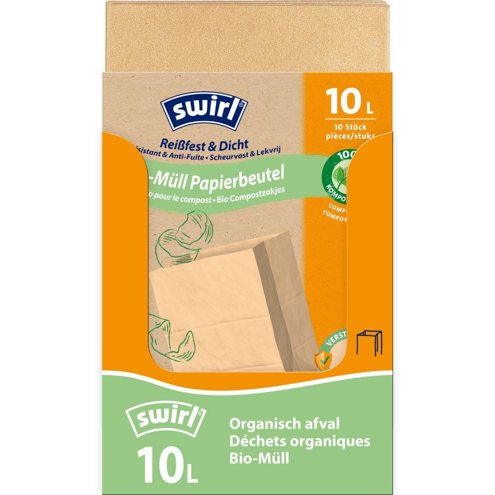 Bio Muell Papierbeutel 10 l reissfest und dicht umweltfreundlich 10 Stueck-Altruan