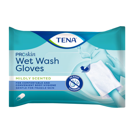 TENA ProSkin Wet Wash Gloves vorbefeuchtete Reinigungshandschuhe 15 x 23 cm-Altruan
