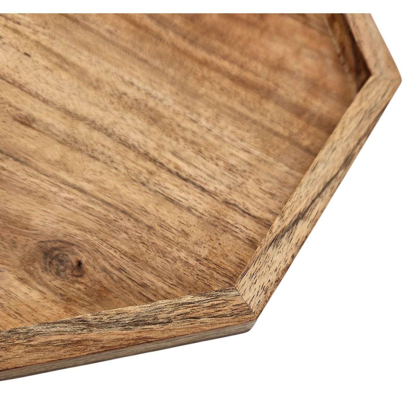 Vielseitiges achteckiges Dekotablett aus Akazienholz 25 cm