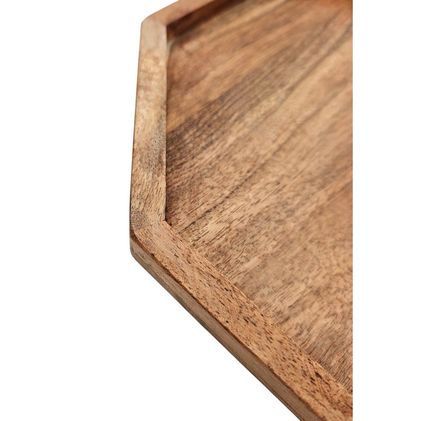 Vielseitiges achteckiges Dekotablett aus Akazienholz 25 cm